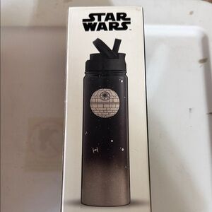 Star Wars Black Silver Death Star Collectible Stainless Steel Water Bottle::NIB: